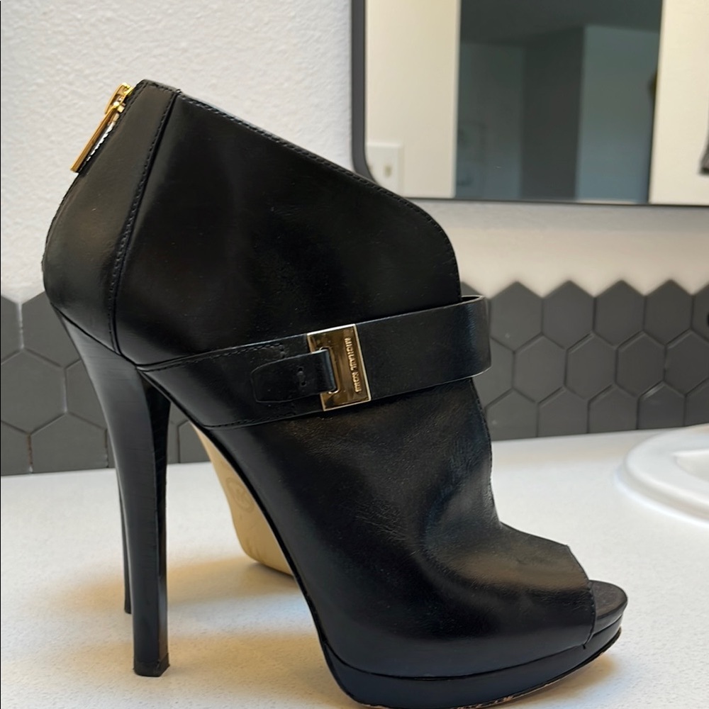 MICHAEL Michael Kors Black Stiletto Heels with Peep Toe